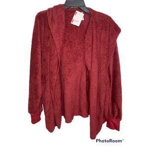 Forgotten Grace‎ Plush Cardigan maroon Size Medium NWT
